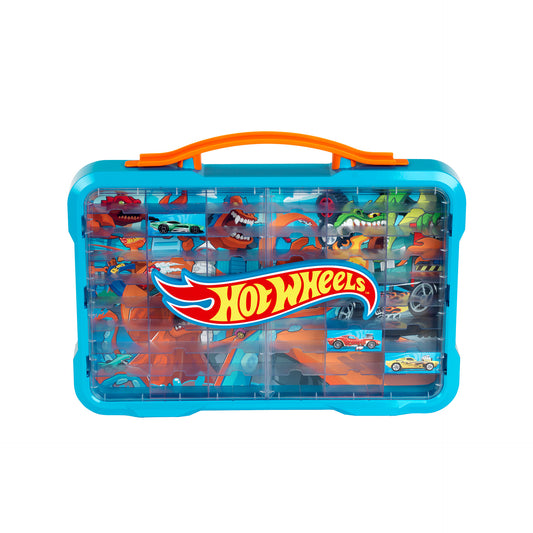 Collector's case display case for 54 cars with illuminated Hot Wheels logo