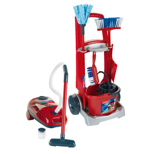Broom cart with vacuum cleaner