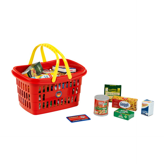 Shopping basket filled with products DE