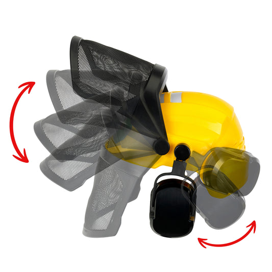 Forest worker helmet with visor