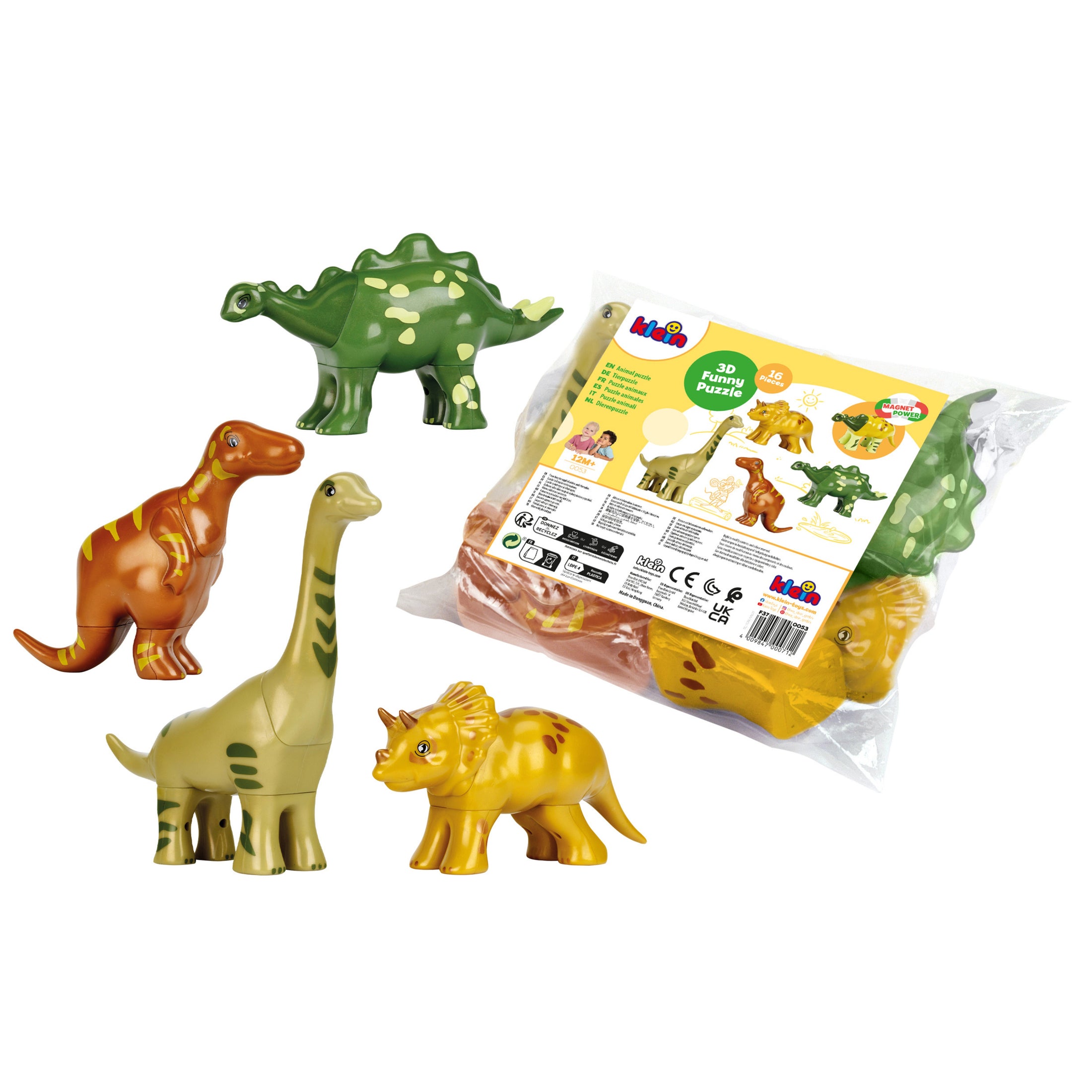 Magnettierpuzzle, 4 Dinos/Beutel