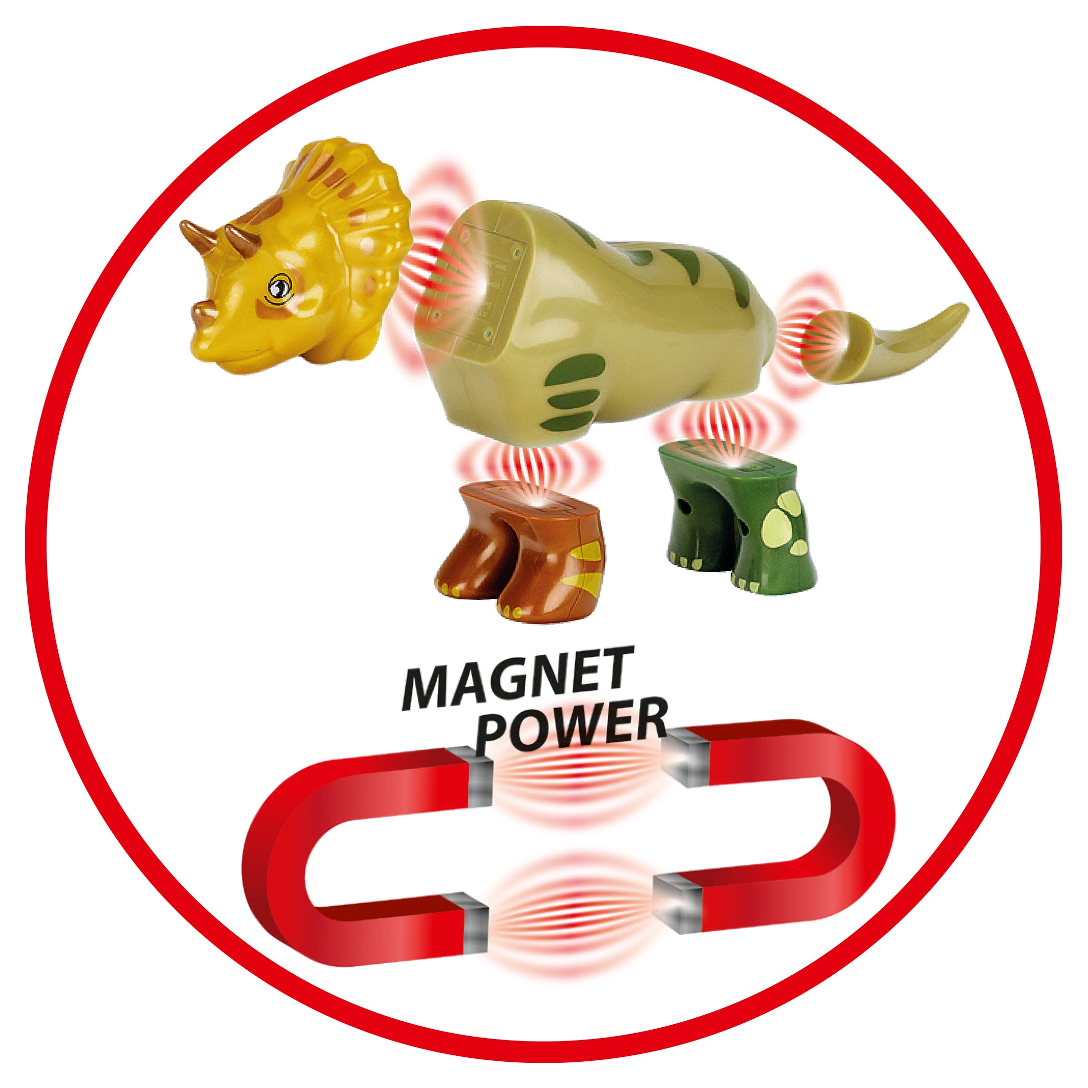 Magnettierpuzzle, 4 Dinos/Beutel