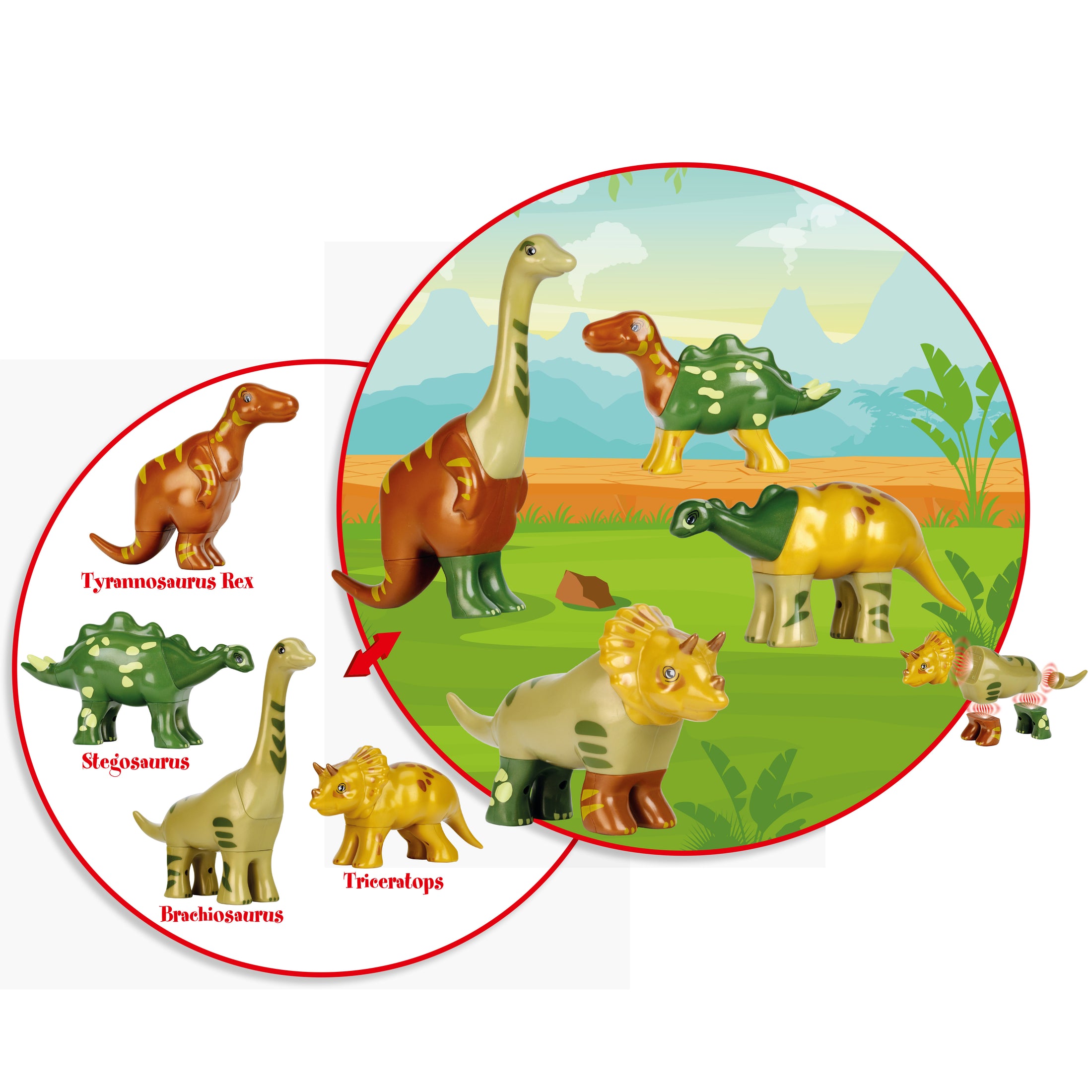 Magnettierpuzzle, 4 Dinos/Beutel