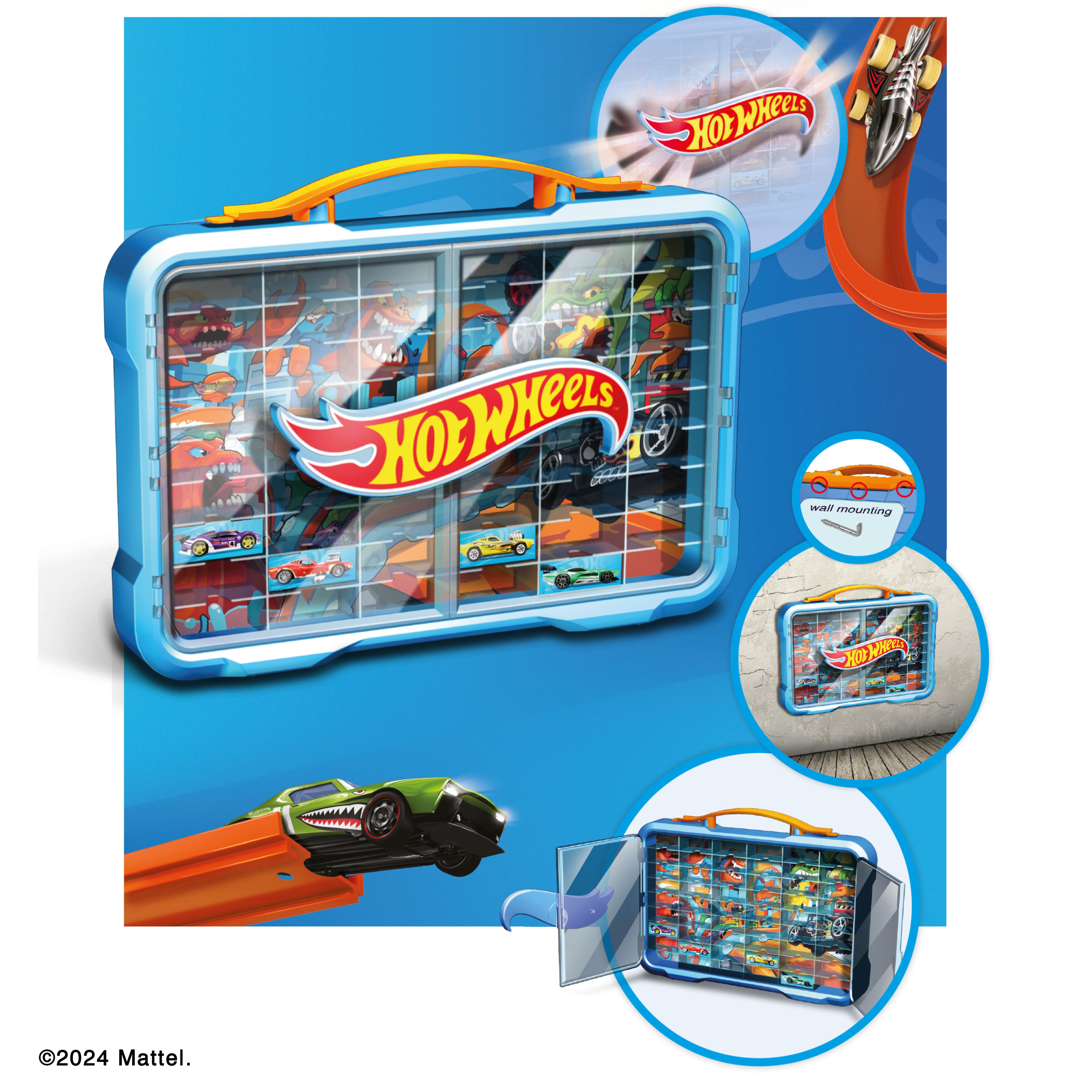 Collector's case display case for 54 cars with illuminated Hot
