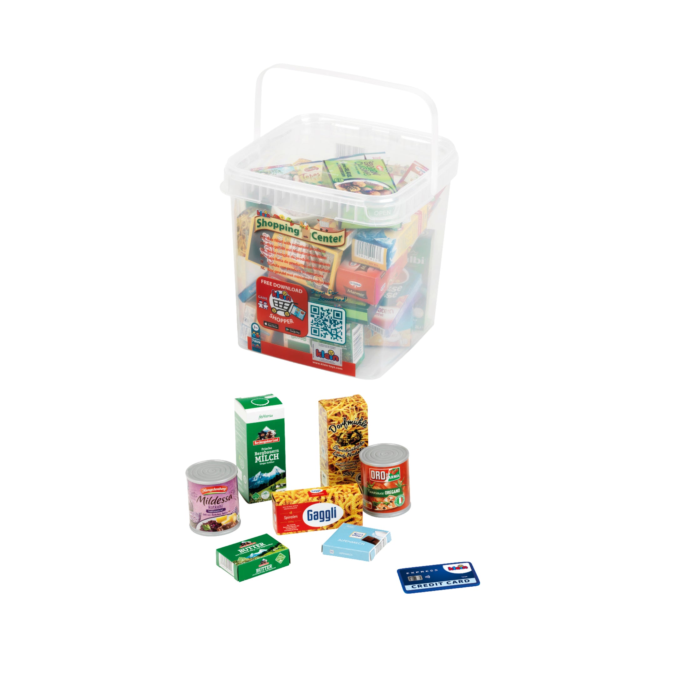 grande boîte remplie de produits DE