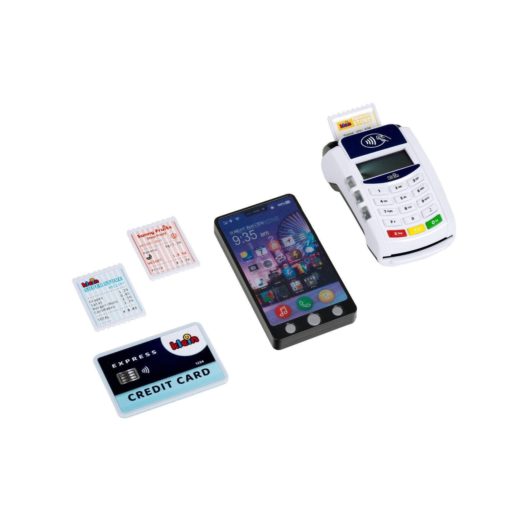 PoS Terminal und Smartphone, mit Licht, Sound und kontaktloser Bezahlfunktion