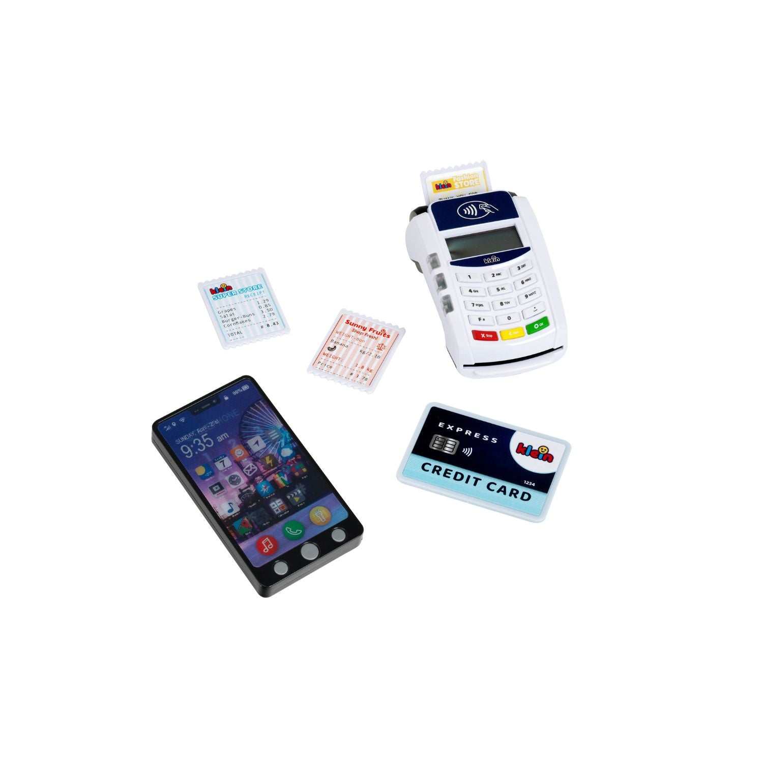 PoS Terminal und Smartphone, mit Licht, Sound und kontaktloser Bezahlfunktion