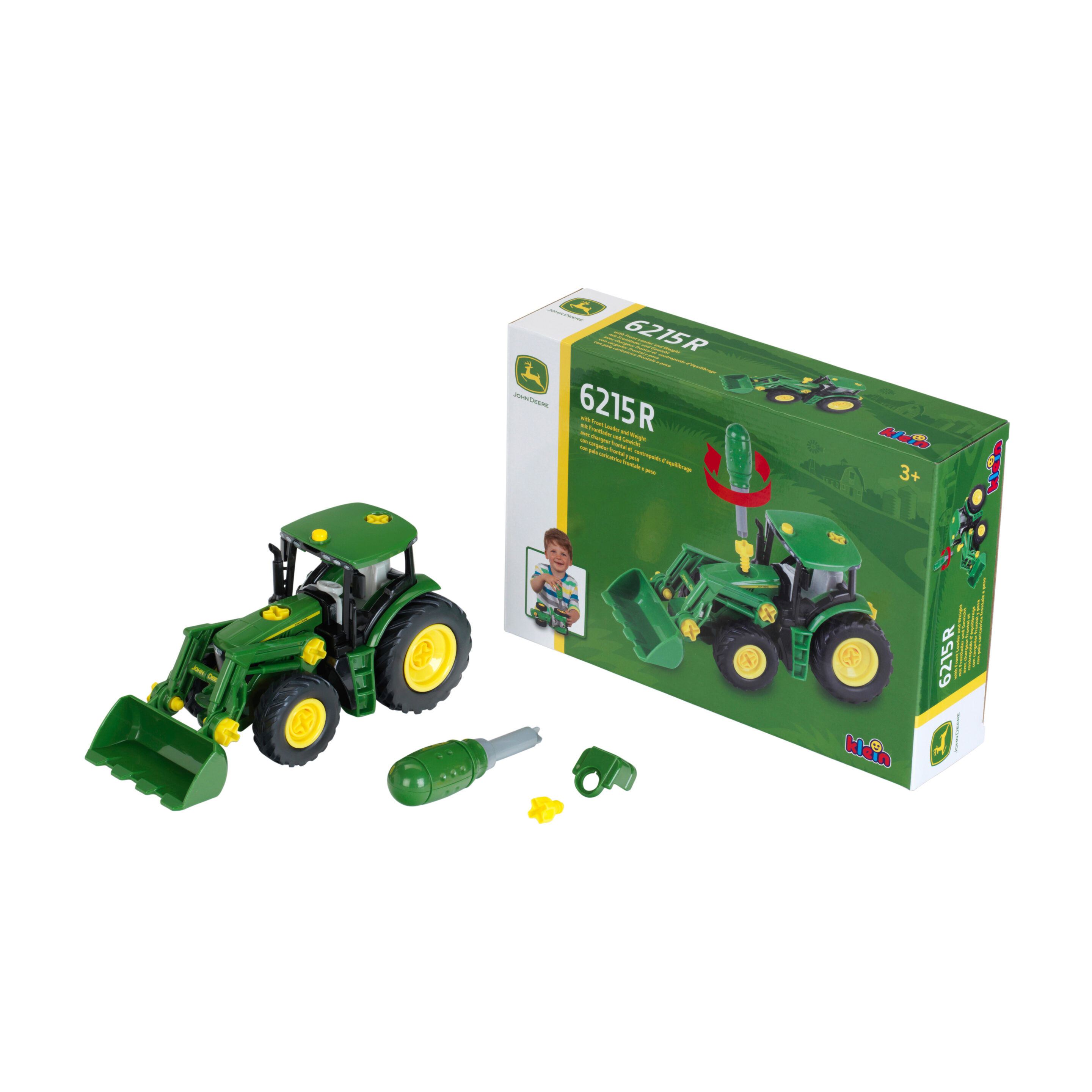 John Deere - Tractor with front loader and weight, 1:24