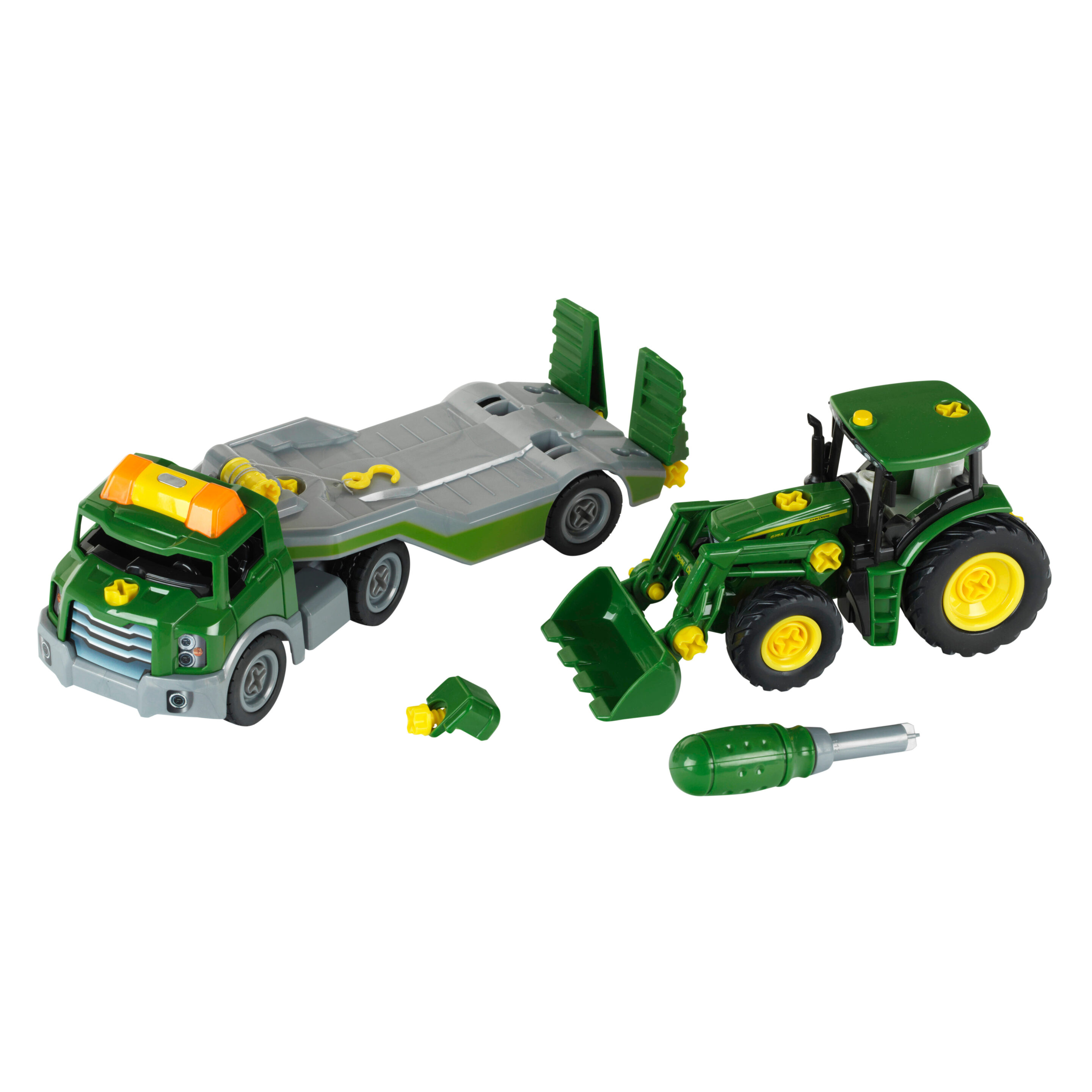John Deere - Traktor mit Transporter, 1:24