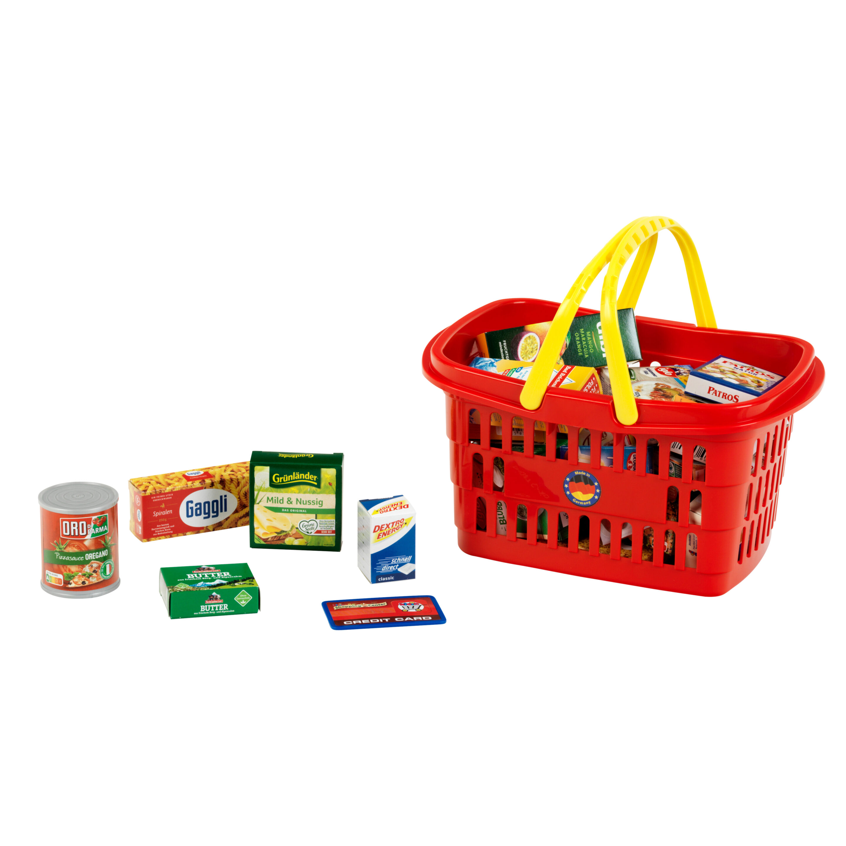 Einkaufskorb gefüllt mit Produkten aus Deutschland